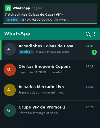 Notificação Real WhatsApp com Menção @Todos