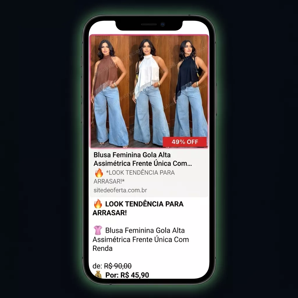 Mockup de postagem automática no WhatsApp